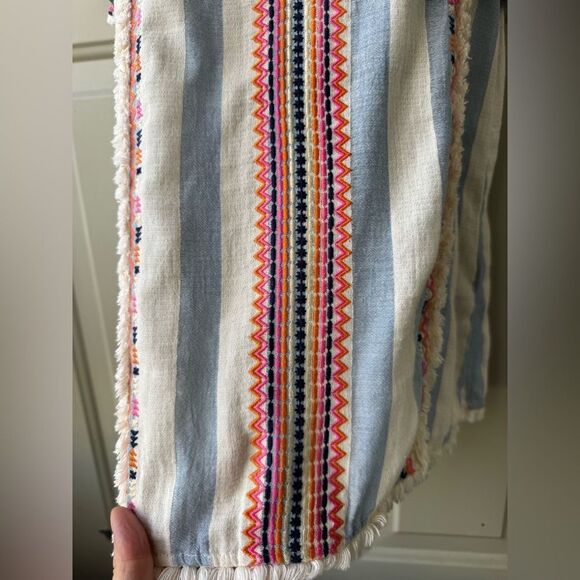 THML Blue and Pink Flutter Sleeve Blouse Size Medium - Picture 6 of 13